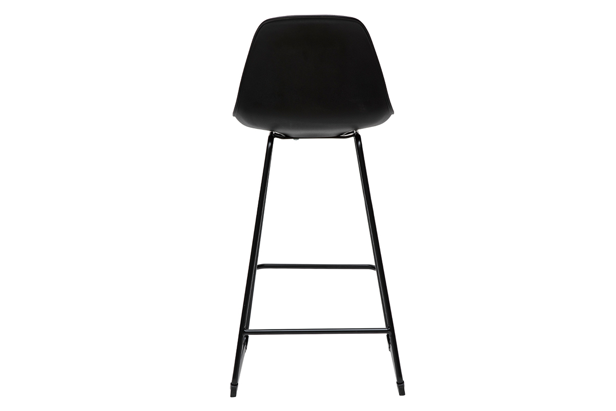 Taburetes de bar modernos negros patas metal 65 cm (lote de 2) FRANZ