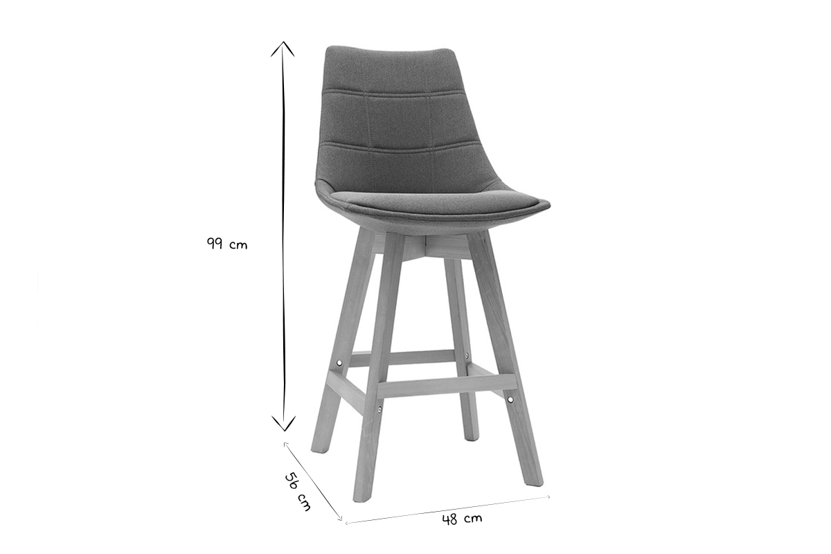 Taburetes de bar nrdicos azul petrleo 65 cm (lote de 2) MATILDE