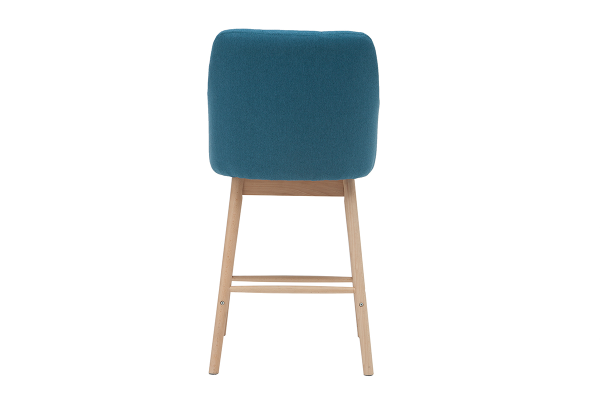 Taburetes de bar nrdicos azul petrleo y madera A65 cm (lote de 2) BALTIK